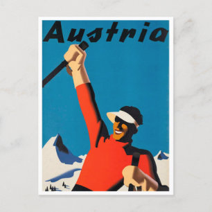 Australien Ski Vintage Reise Postkarte