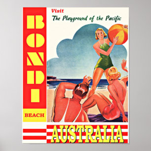 Australien-Spielplatz des Pazifik, Bondi Beach Poster