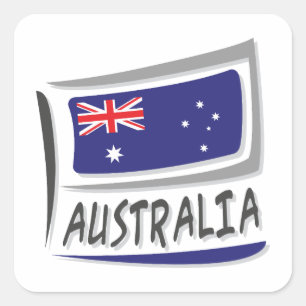 Australien - Stolperflagge Quadratischer Aufkleber