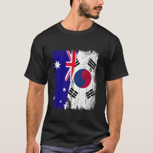 Australien Südkorea Halb Flagge Australischer Südk T-Shirt