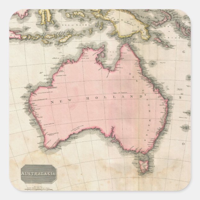 Australien & Südwestpazifik Quadratischer Aufkleber (Vorderseite)
