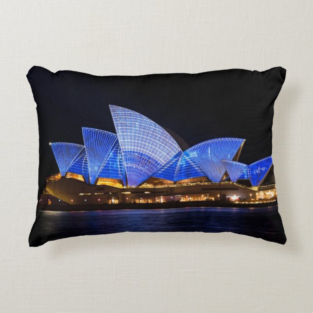 Australien Sydney Opernhaus bei Nacht Dekokissen (Vorderseite)