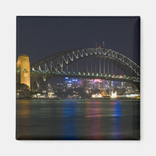 Australien, Sydney. Sydney Hafen bei Nacht. Magnet