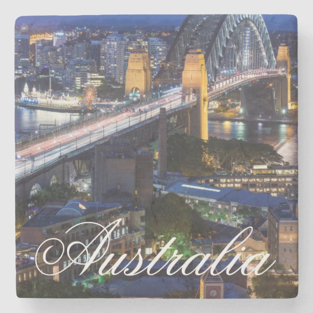 Australien, Sydney, The Rocks area, Sydney Harbour Steinuntersetzer (Vorderseite)