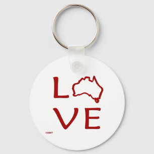 Australien T - Shirt und Geschenke, Liebe Australi Schlüsselanhänger