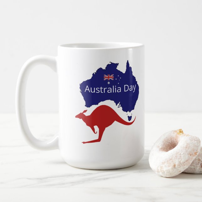 Australien-Tag-Känguru Kaffeetasse (Mit Donut)
