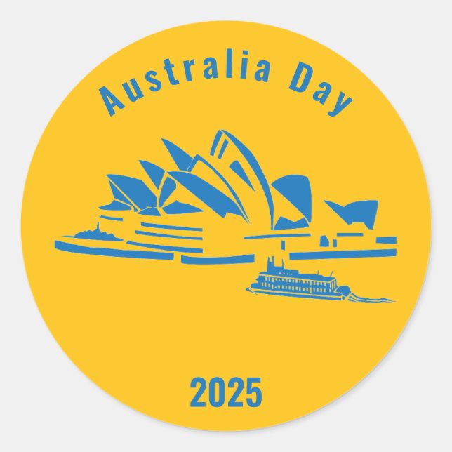 Australien Tag Sydney Opera Haus Zollschule Runder Aufkleber (Vorderseite)