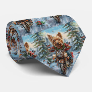Australien Terrier Riding Motorrad Weihnachten Krawatte