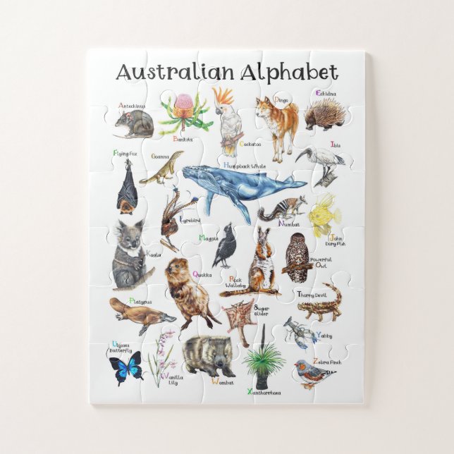 Australien Tiere Alphabet  (Vertikal)