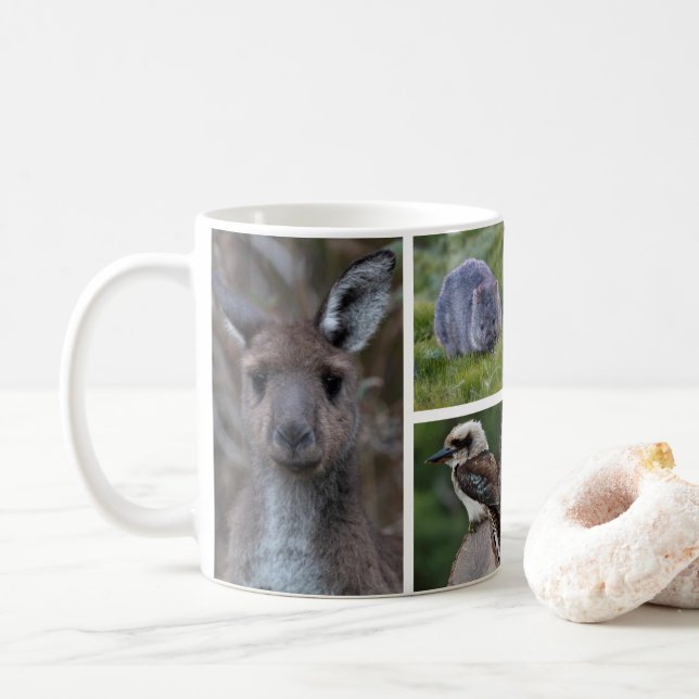 Australien Tiere Wildlife Foto Collage Kaffeetasse (Mit Donut)