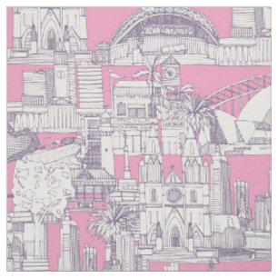 Australien toile de jouy lila pastell magenta stoff