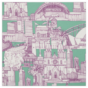 Australien toile de jouy lila Pfefferminz Stoff