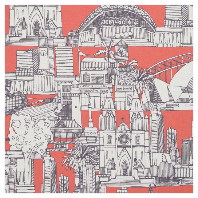 Australien toile de jouy maulbeere rot stoff (Muster)