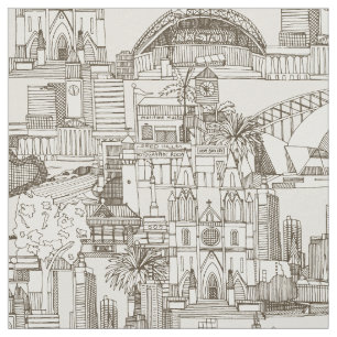Australien Toile de Jouy Tee stark weiß Stoff