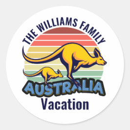Australien Trip Niedlich Kangaroo Sunset Custom Runder Aufkleber