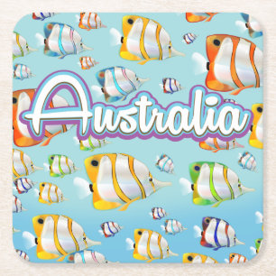 Australien Tropische Fische Reiseposter Rechteckiger Pappuntersetzer