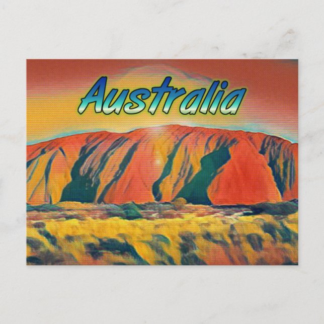 Australien Uluru Ayers Rock surreal Postkarte (Vorderseite)
