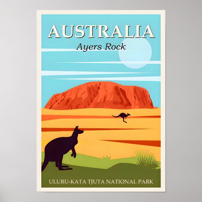 Australien Uluru-Kata Reiseplakat Poster (Vorne)