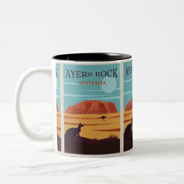 Australien, Uluru Travel Wild Adventure Outback Zweifarbige Tasse (Links)