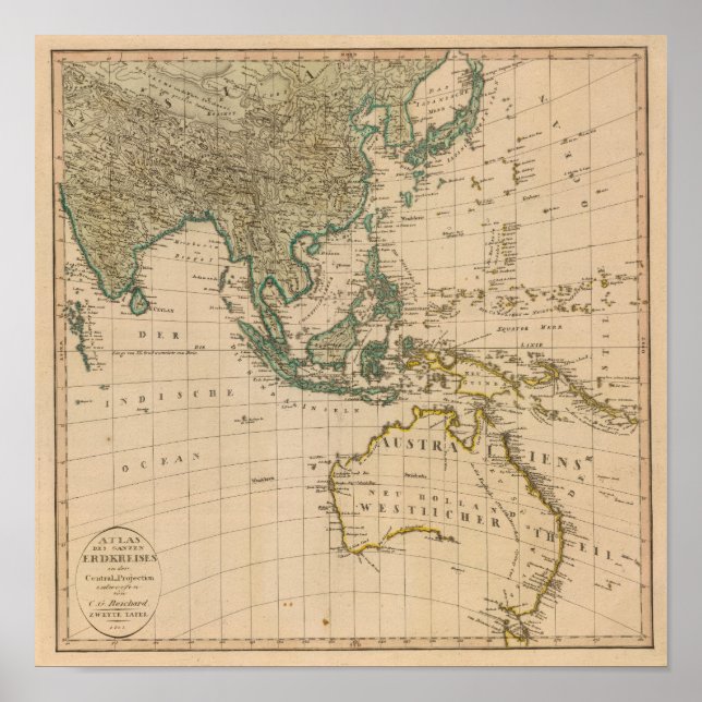 Australien und Asien Poster (Vorne)