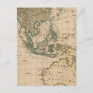 Australien und Asien Postkarte