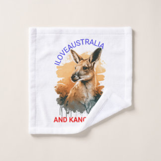Australien und Kängurus Waschlappen