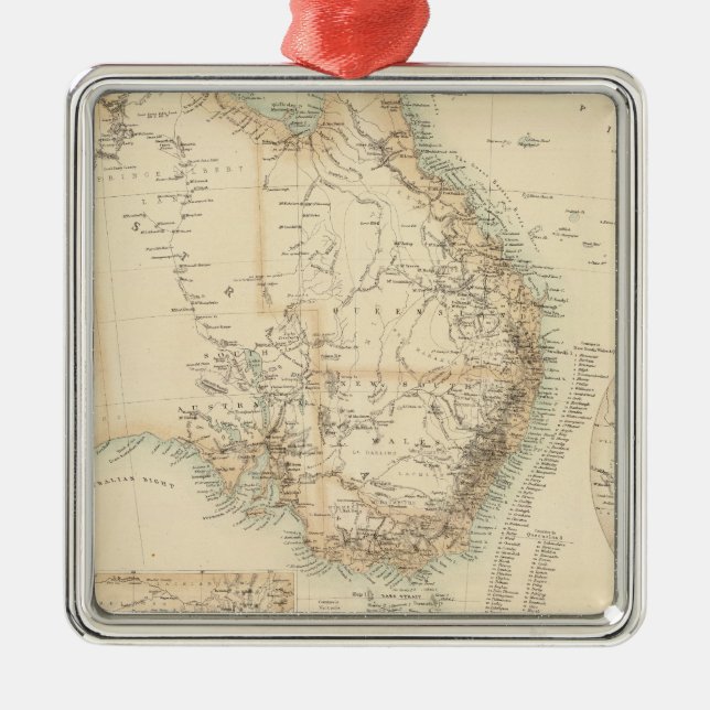 Australien und Neuseeland Silbernes Ornament (Vorne)