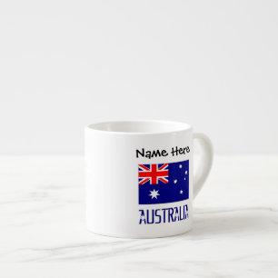 Australien und personalisierte australische Flagge Espressotasse