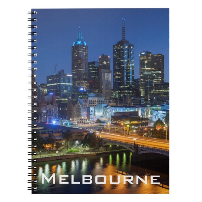Australien, Victoria, Melbourne, Skyline mit Notizblock (Vorderseite)