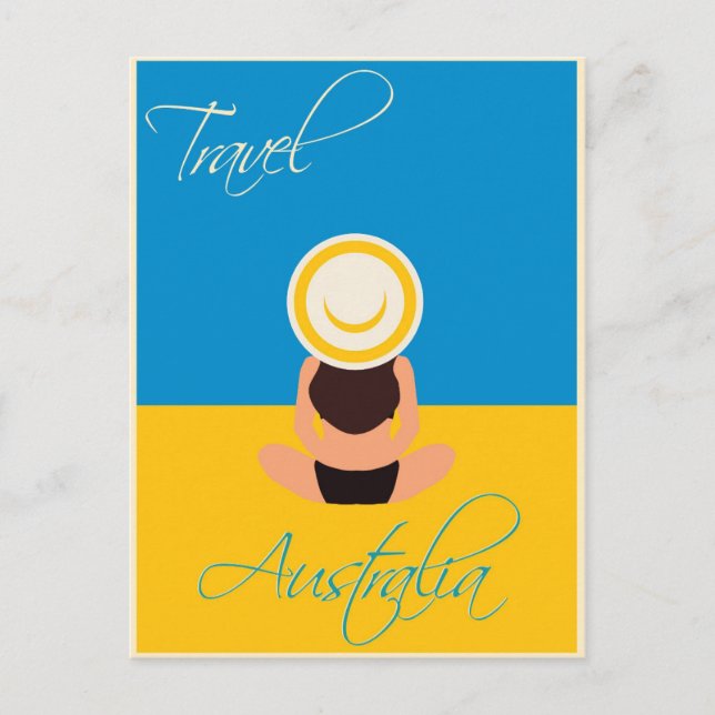 Australien Vintag Beach Travel Poster Postkarte (Vorderseite)