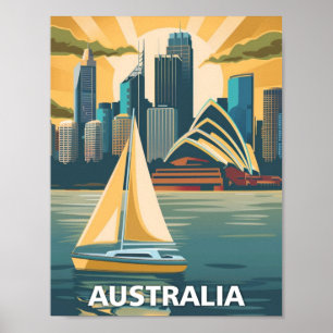 Australien Vintag Berühmter Reiseort Poster