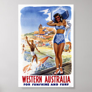 Australien Vintage-Reiseposter Restauriert Poster
