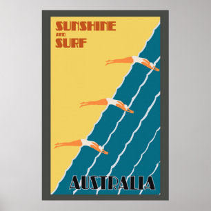 Australien Vintage Retro Strand Reise Poster