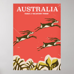 Australien Vintager Urlaubstext Poster