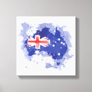 Australien Wasserfarbkarte Leinwanddruck