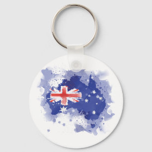Australien Wasserfarbkarte Schlüsselanhänger