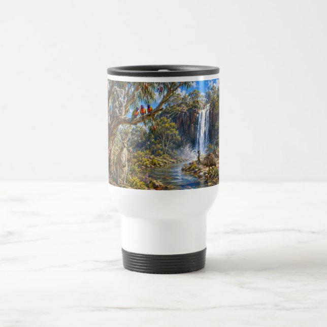 Australien Wildlife Wasserfall  Reisebecher (Mittel)