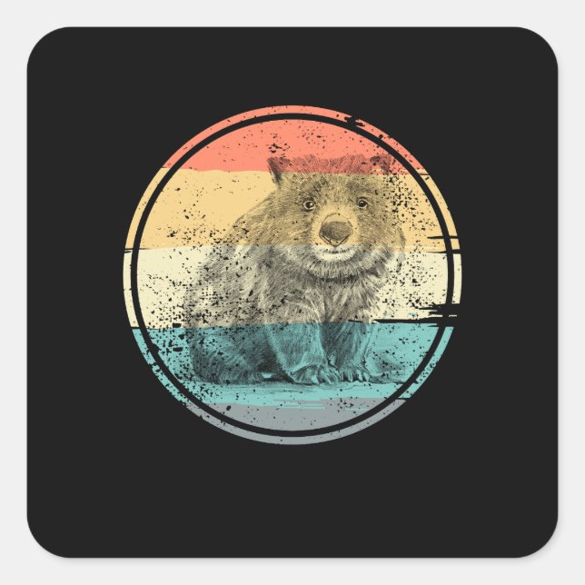 Australien Wombat Quadratischer Aufkleber (Vorderseite)