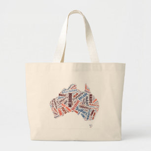 Australien Word Art Jumbo Stoffbeutel