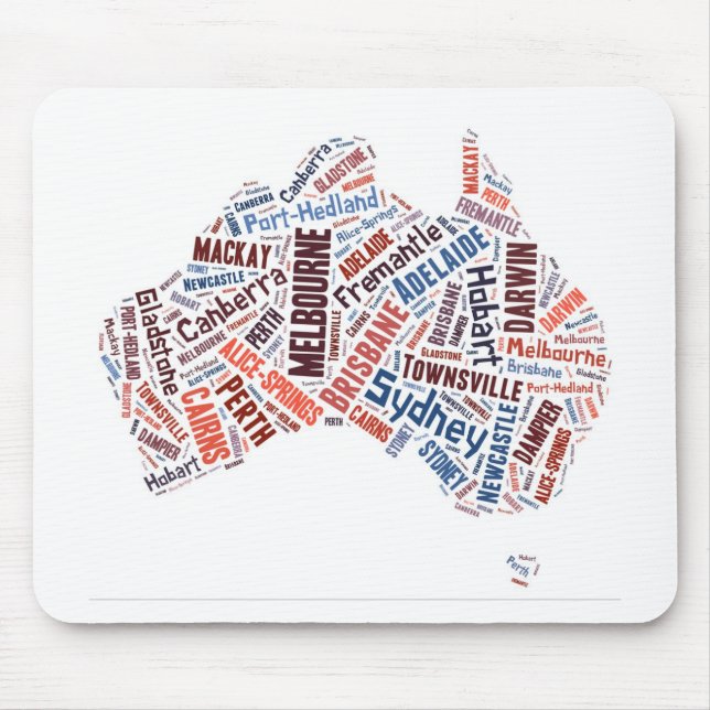 Australien Wortkunst Mousepad (Vorne)