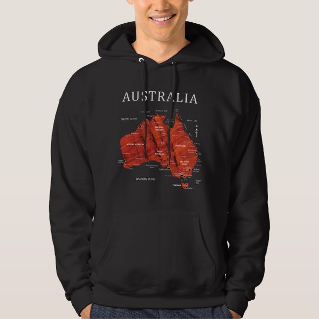 AUSTRALIENAUSFÜHRLICHE KARTE HOODIE (Vorderseite)
