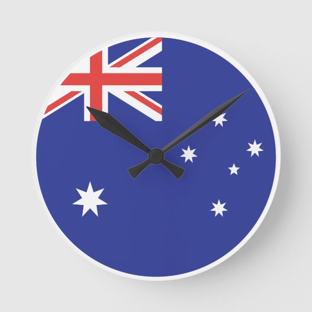 Australienflagge Runde Wanduhr (Vorderseite)