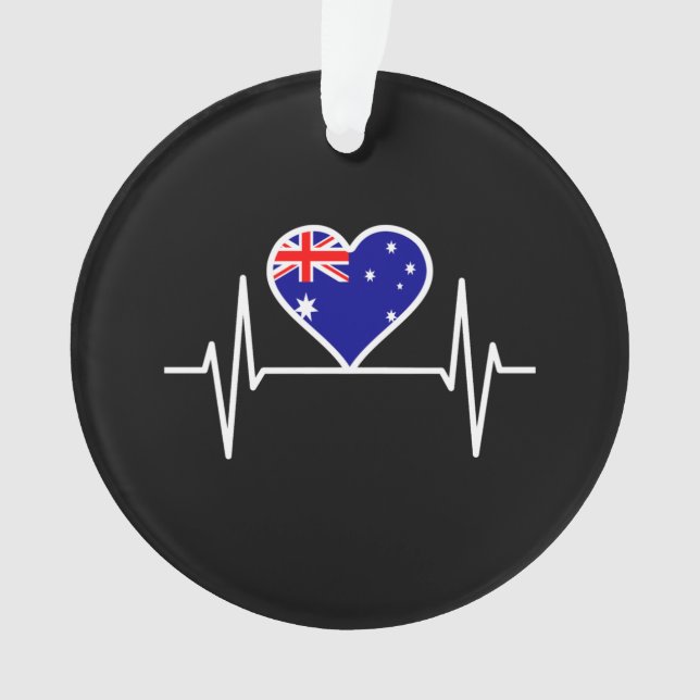 Australienisches Flaggen-Heartbeat Ornament (Vorderseite)