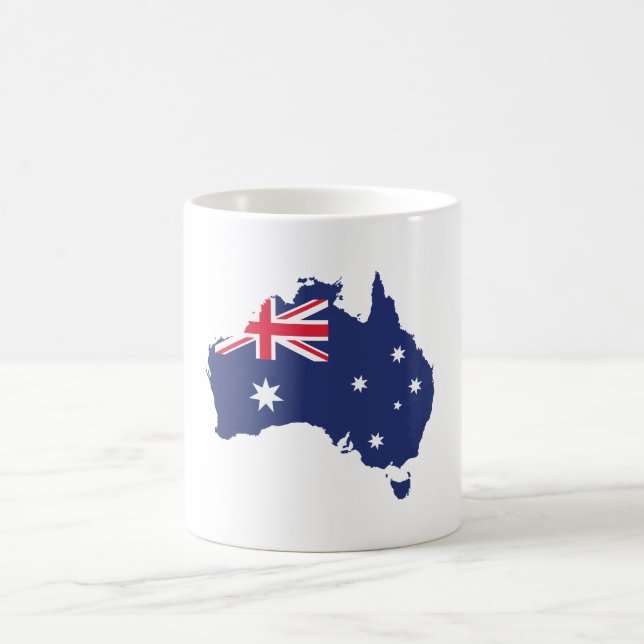 AUSTRALIENKARTE UND FLACHBLAU KAFFEETASSE (Mittel)