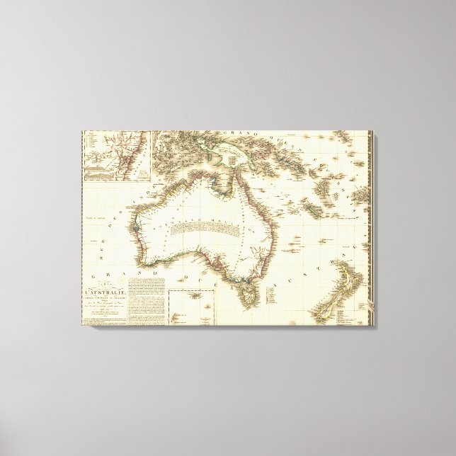 AustralienPanoramakarteAustralien 2 Leinwanddruck (Vorderseite)