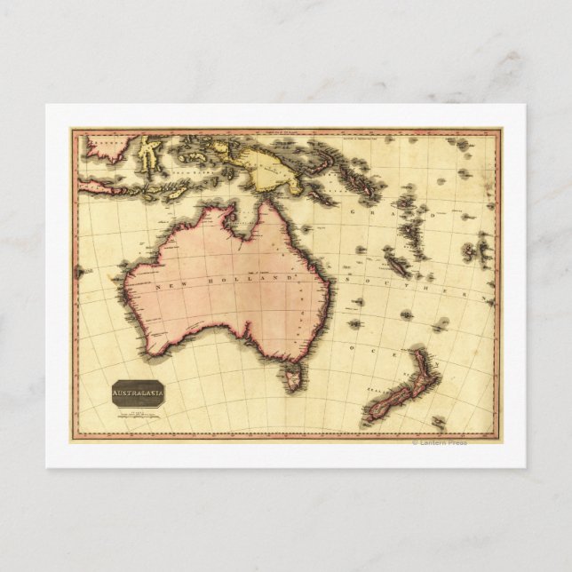 AustralienPanoramakarteAustralien Postkarte (Vorderseite)