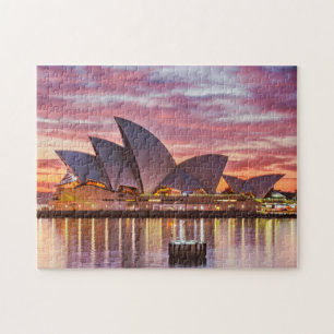 Australiens Opernhaus in Sydney während eines Son