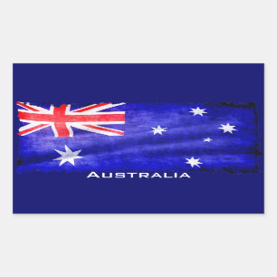 Australier, Aussie Flag, Downunder Patriotic Flag Rechteckiger Aufkleber