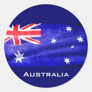 Australier, Aussie Flag, Downunder Patriotic Flag Runder Aufkleber