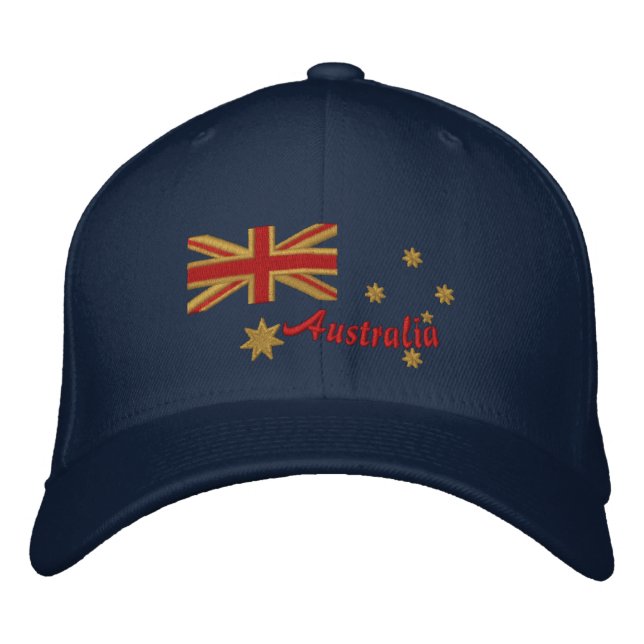 Australier Goldie Flaggen-Stickerei Bestickte Kappe (Vorderseite)